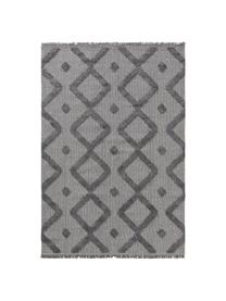 Tapis en coton ethnique Oslo, Gris chiné