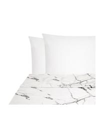 Set lenzuola in percalle effetto marmo Malin, Bianco, fantasia, 240 x 300 cm + 2 federe 50 x 80 cm