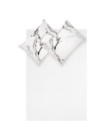 Set lenzuola in percalle effetto marmo Malin, Bianco, fantasia, 240 x 300 cm + 2 federe 50 x 80 cm