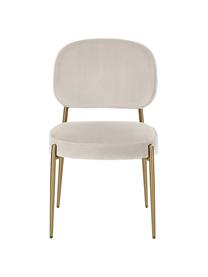 Samt-Polsterstuhl Viggo, Bezug: Samt (Polyester) Der hoch, Samt Hellbeige, B 49 x T 66 cm
