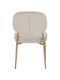 Samt-Polsterstuhl Viggo, Bezug: Samt (Polyester) Der hoch, Samt Hellbeige, B 49 x T 66 cm