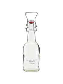 Flasche Bottle, Flasche: Glas, Verschluss: Porzellan, Silikon, Halterung: Edelstahl, Transparent, Ø 8 x H 25 cm