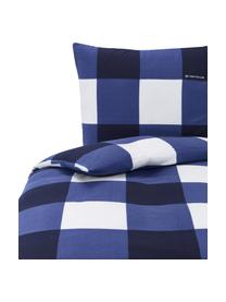 Karierte Flannel-Bettwäsche Cosy in Blau/Weiß, Webart: Flanell Flanell ist ein k, Blau, Weiß, 135 x 200 cm + 1 Kissen 80 x 80 cm