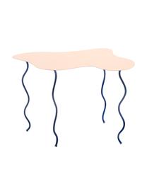 Table d'appoint métal Squiggle, Métal, enduit, Rose blush, bleu, larg. 45 x long. 45 cm