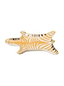 Bol decorativo Zebra, Porcelana, Dorado, blanco, An 15 cm