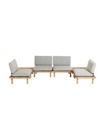 Modulares Holz-Lounge-Set Viridis, 6-tlg., Gestell: Akazienholz, lackiert, Bezug: 100% Polyester, Akazienholz, Grau, Set mit verschiedenen Größen