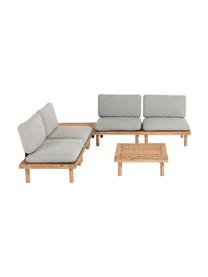 Modulares Holz-Lounge-Set Viridis, 6-tlg., Gestell: Akazienholz, lackiert, Bezug: 100% Polyester, Akazienholz, Grau, Set mit verschiedenen Größen