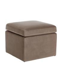 Pouf contenitore in velluto beige Winou, Rivestimento: velluto (100% poliestere), Velluto beige scuro, Larg. 55 x Alt. 46 cm