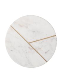 Marmorplatten-Set Marble Ø 18 cm, 2er-Set, Marmor, Weiß, marmoriert, Goldfarben, Ø 18 cm