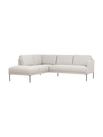 Ecksofa Fluente, Bezug: 80% Polyester, 20% Ramie , Gestell: Massives Kiefernholz, FSC, Webstoff Hellbeige, B 221 x T 200 cm, Eckteil links