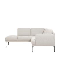 Ecksofa Fluente, Bezug: 80% Polyester, 20% Ramie , Gestell: Massives Kiefernholz, FSC, Webstoff Hellbeige, B 221 x T 200 cm, Eckteil links