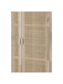 Kleiner Kleiderschrank Marrika, Korpus: Gmelina-Holz, Front: Rattan, Gmelina-Holz, B 85 x H 150 cm