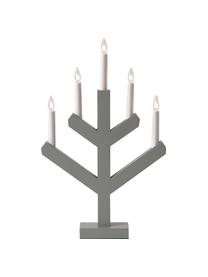 Lampada da finestra in legno con candele LED Vinga, Grigio, bianco, Larg. 32 x Alt. 50 cm