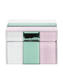 Schmuckbox Pastel aus Glas, Box: Mitteldichte Holzfaserpla, Weiss, Mint, Rosa, B 13 x H 9 cm