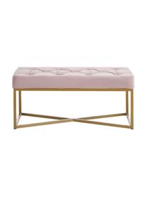 Banquette capitonnée velours rose Crossover, Rose, couleur laiton