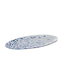 Melamine serveerbord met patroon Vassoio in wit/blauw, L 52 x B 30 cm, Melamine, Blauw, wit, 30 x 52 cm