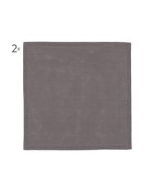 Servilletas de lino Cabin, 2 uds., Lino, Gris, L 40 x An 40 cm