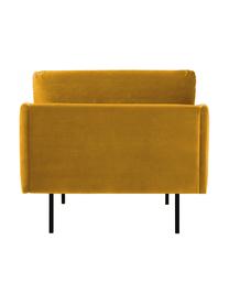 Poltrona in velluto Moby, Rivestimento: velluto (rivestimento in , Struttura: legno di pino massiccio, , Gambe: metallo verniciato a polv, Velluto giallo senape, Larg. 90 x Prof. 90 cm