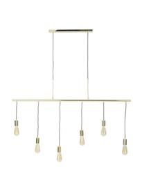 Grosse Pendelleuchte Pole in Gold, Baldachin: Stahl, vermessingt, Messingfarben, 135 x 92 cm