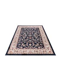 Gemusterter Teppich Isfahan in Dunkelblau im Orient Style, 100% Polyester, Dunkelblau, Mehrfarbig, B 80 x L 150 cm (Größe XS)