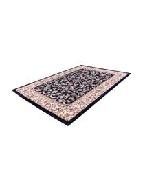 Tapis oriental bleu foncé Isfahan, 100 % polyester, Bleu foncé, multicolore, larg. 80 x long. 150 cm (taille XS)