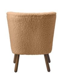 Sillón cóctel de borreguillo Robine, Tapizado: borreguillo (poliéster) A, Patas: madera de abedul pintada, Borreguillo beige, An 63 x F 73 cm