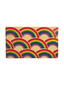 Felpudo Rainbow, Parte superior: fibras de coco, Parte trasera: PVC, Beige, An 45 x L 75 cm