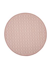 Tapis d'extérieur rond corail Capri, Blanc, rouge