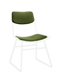 Samt-Sitzauflagen-Set für Metall-Stuhl Wire, 2-tlg., Bezug: 60% Baumwolle, 40% Polyes, Grün, Set mit verschiedenen Grössen