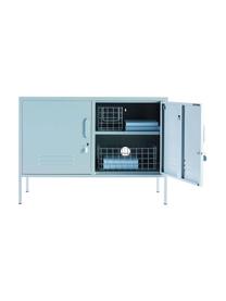 Metall-Sideboard Mustard mit Türen, Stahl, pulverbeschichtet, Hellblau, B 100 x H 72 cm