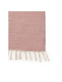 Tappeto in lana a righe con frange Oasis, 100% lana
Nel caso dei tappeti di lana, le fibre possono staccarsi nelle prime settimane di utilizzo, questo e la formazione di lanugine si riducono con l'uso quotidiano, Rosa, beige, taupe, Larg. 160 x Lung. 230 cm