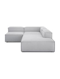Modulare XL-Ottomane Lennon, Bezug: 100 % Polyester Der strap, Gestell: Massives Kiefernholz FSC-, Füße: Kunststoff, Webstoff Grau, B 357 x T 119 cm, Rückenlehne links