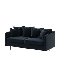 Sofa z aksamitu Esme (2-osobowa), Tapicerka: 100% aksamit poliestrowy, Stelaż: drewno liściaste, drewno , Nogi: metal powlekany Dzięki tk, Ciemny niebieski, S 176 x G 96 cm