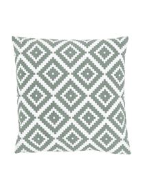 Housse de coussin 45x45 imprimé graphique Miami, 100 % coton, Vert, larg. 45 x long. 45 cm