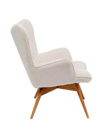 Sillón orejero Vicky, Tapizado: poliéster Alta resistenci, Patas: madera de roble maciza, c, Estructura: haya aglomerado, natural, Tejido crema, An 73 x F 83 cm