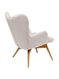 Fauteuil Vicky met houten poten, Bekleding: polyester Met 50.000 schu, Poten: massief beukenhout, gebei, Frame: beuken spaanplaat, nature, Geweven stof crèmekleurig, B 73 x D 83 cm