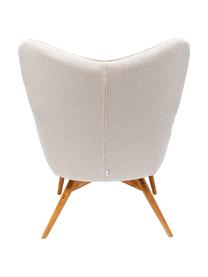 Sillón orejero Vicky, Tapizado: poliéster Alta resistenci, Patas: madera de roble maciza, c, Estructura: haya aglomerado, natural, Tejido crema, An 73 x F 83 cm