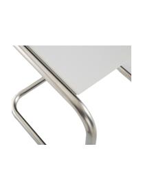 Garten-Beistelltisch Club aus Metall, Tischplatte: Metall, pulverbeschichtet, Gestell: Aluminium, poliert, Weiss, Aluminium, B 40 x T 40 cm