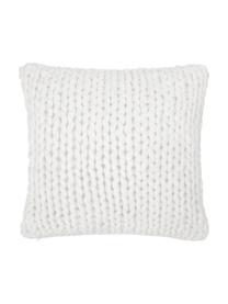 Housse de coussin grosse maille blanc Adyna, Blanc