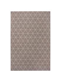 Gemusterter In- & Outdoor-Teppich Triangle in Beige/Weiß, 100% Polypropylen, Hellbraun, Cremeweiß, B 200 x L 290 cm (Größe L)