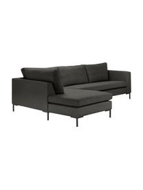 Sofá rinconera Luna, Tapizado: 100% poliéster Alta resis, Estructura: madera de haya, Patas: metal galvanizado, Tejido gris oscuro, An 280 x F 184 cm, chaise longue izquierda