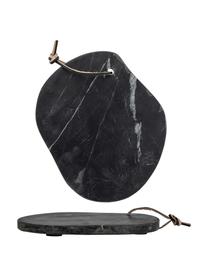 Marmeren snijplank Daris in zwart, Marmer, Zwart marmer, L 23 x B 21 cm