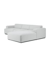 Ecksofa Melva (4-Sitzer) in Hellgrau, Bezug: 100% Polyester Der hochwe, Gestell: Massives Kiefernholz, FSC, Webstoff Hellgrau, B 319 x T 196 cm