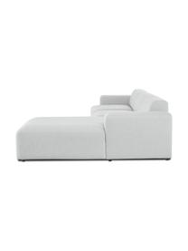 Ecksofa Melva (4-Sitzer) in Hellgrau, Bezug: 100% Polyester Der hochwe, Gestell: Massives Kiefernholz, FSC, Füße: Kunststoff, Webstoff Hellgrau, B 319 x T 196 cm