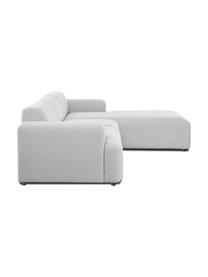 Ecksofa Melva (4-Sitzer) in Hellgrau, Bezug: 100% Polyester Der hochwe, Gestell: Massives Kiefernholz, FSC, Webstoff Hellgrau, B 319 x T 196 cm