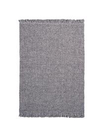 Handgewebter Wollteppich Alvin in Taupe meliert mit Fransenabschluss, Flor: 60% Wolle, 40% Viskose, Taupe, meliert, B 120 x L 170 cm (Größe S)