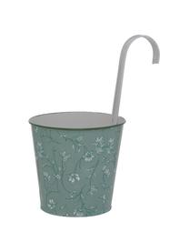 Set de maceteros de metal Silka, 2 uds., Metal con pintura en polvo, Verde, blanco, Ø 13 x Al 24 cm