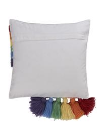 Set de fundas de cojines con borlas Cary, 2 uds., Tapizado: 100% algodón, Blanco, multicolor, An 45 x L 45 cm