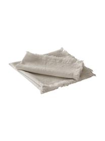 Serviette de table en coton avec franges Hilma, 2 pièces, Beige