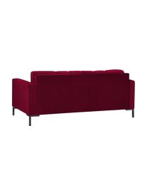 Sofa z aksamitu Mamaia (2-osobowa), Tapicerka: aksamit poliestrowy Dzięk, Stelaż: lite drewno sosnowe, skle, Nogi: metal lakierowany, Czerwony, S 177 x G 92 cm